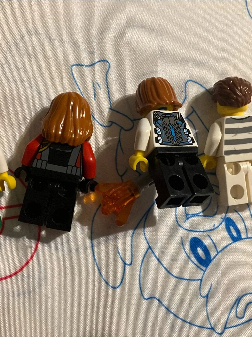 Lego Minifigure Female Crew with Red Jacket, Black Legs, Yellow Heads